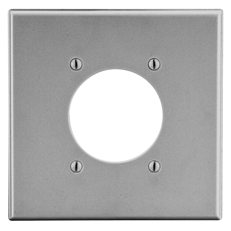 Hubbell Wiring Device-Kellems Wallplate, 2-Gang, 2.15" Opening, Gray P703GY